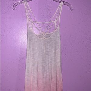 pink ombré top with cross straps